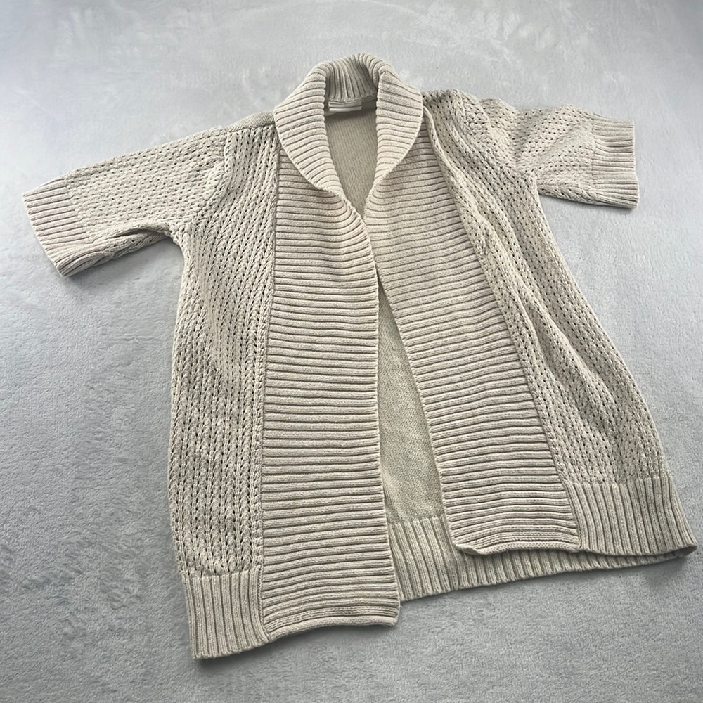 Crazy 8, 7-8 Girls 100% Cotton Ivory Open Short Sleeve Cardigan